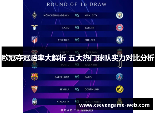 欧冠夺冠赔率大解析 五大热门球队实力对比分析